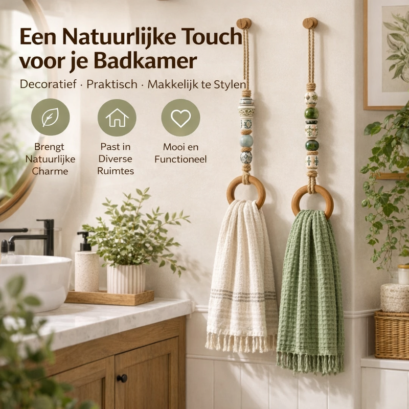 Bohemian Kralen Handdoekhouder van Hout
