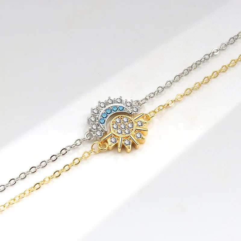 Verstelbare Zon En Maan Armband Set