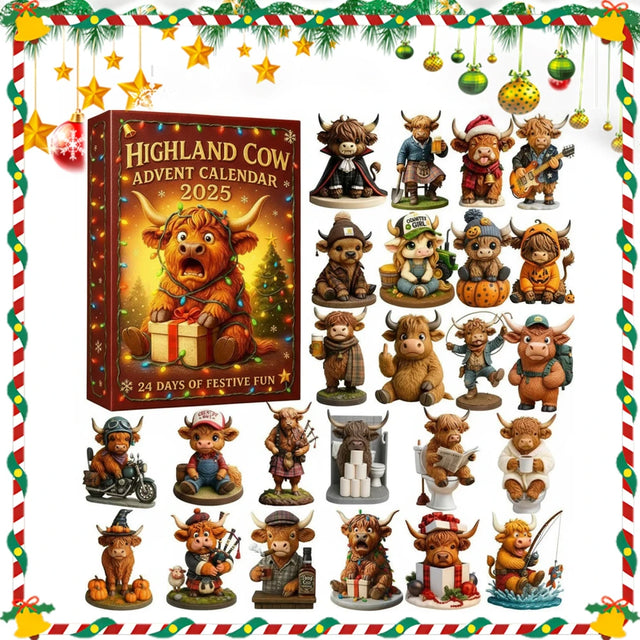Hooglandse Koe Kerst Advent Kalender