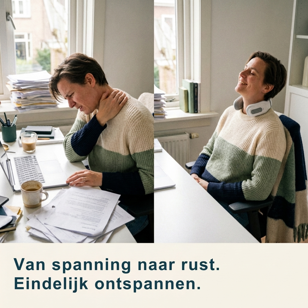 Van spanning naar rust: nekmassager in gebruik tijdens thuiswerken