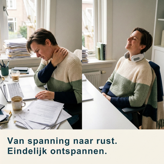 Van spanning naar rust: nekmassager in gebruik tijdens thuiswerken